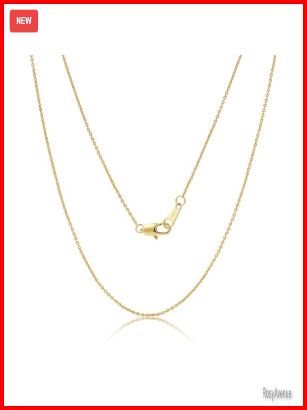 14K Gold Filled Cable Chain Necklace 1mm 20 Inch Women